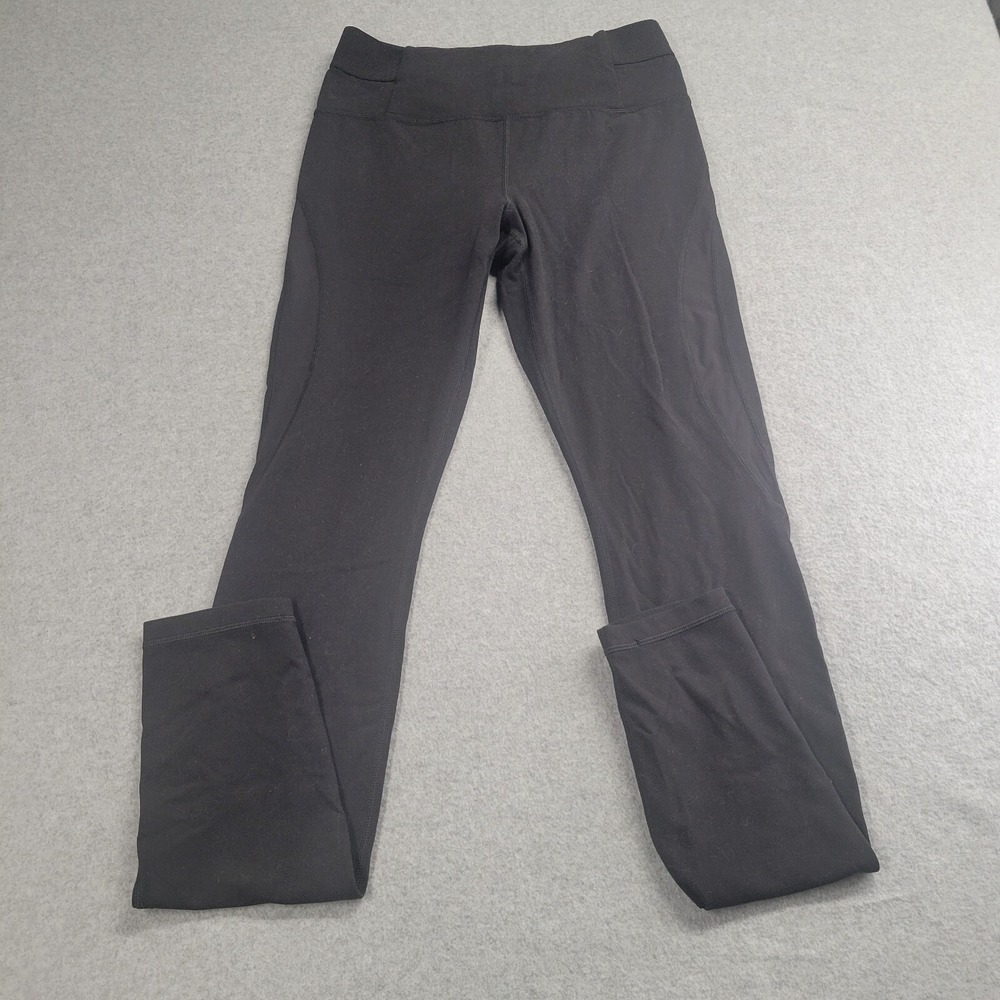 Athleta Aura Heel Tight Black Mesh Panel Leggings Womens Size M Medium Yoga Gym